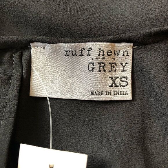 Ruff Hewn Grey Black Bell Sleeve Floral Embroidered Blouse XS - Picture 7 of 8